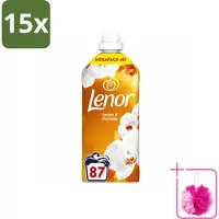 Lenor 15 x - Wasverzachter - Amber & Orchidee - Fris & Zacht - 87 Wasbeurten - Bulkverpakking - Wasverzachter - Douchemop - Geur