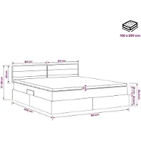 vidaXL LED-bed met opbergruimte en matras, crème, 160 x 200 cm, stof