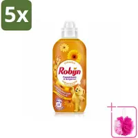 Robijn 5 x – Wasverzachter – Passiebloem & Bergamot – 780 ml - Bulkverpakking - Wasverzachter - Douchemop - Wasverzachter passiebloem bergamot
