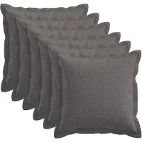 vidaXL Kussensloop 6 st HOUTEN Lichtgrijs 35 x 35 cm Faux Linnen