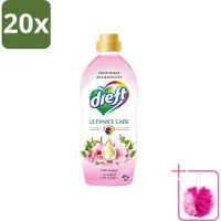 Dreft 20 x - Ultimate Care - Wasverzachter - Roze Bloem - Anti-Veroudering - 40 Wasbeurten - Bulkverpakking - Wasverzachter - Douchemop - Anti-aging