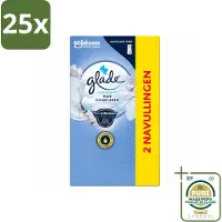 Glade 25 x - Touch & Fresh Navulling - Pure Clean Linen - 2 × 10 ml - Wasstrips - Luchtverfrisser - Geur - Frisheid - Geurverspreiding - Geurhoudend