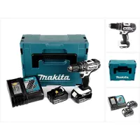 Makita DHP 482 RTJ W accu-slagboormachine 18 V 62 Nm + 2x accu’s 5,0 Ah + oplader in Makpac 2