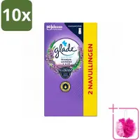 Glade 10 x - Touch & Fresh Navulling - Tranquil Lavender & Aloë - 2 × 10 ml - Bulkverpakking - Geur - Douchemop - Ontspanning