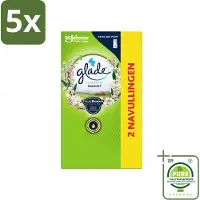 Glade 5 x - Touch & Fresh Navulling - Lelietje-van-dalen - 2 × 10 ml - Grootverpakking - Vaatwasstrips - Navulling Muguet - Touch & Fresh - Bloemige Geur - Frisse Geur - Geurverspreiding