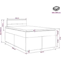 vidaXL Boxspringbed met matras, donkerbruin, 120 x 200 cm, met stoffen bekleding