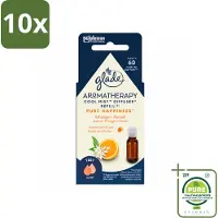 Glade 10 x - Mistnavulling Pure Happiness - Aromatherapie - 17,4 ml - Grootverpakking - Vaatwasstrips - Aromatherapie - Geurverspreiding - Geurboost - Positieve Geur - Sinaasappelolie