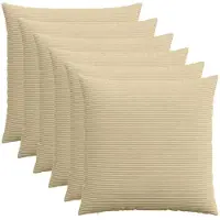 vidaXL Kussensloop 6 st HEERLEN Grijs Groen 70 x 70 cm corduroy