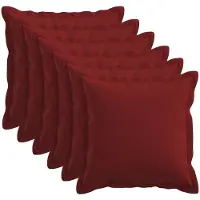 vidaXL Kussen met kussen HOUTEN 6 st Wijnrood Faux Linnen
