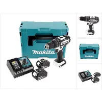 Makita DHP 482 RGJ W accu-slagboormachine 18 V 62 Nm wit + 2x accu 6,0 Ah + oplader + Makpac
