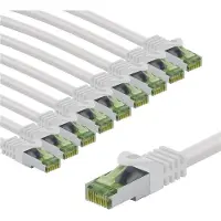 Goobay GHMT-gecertificeerd Cat8.1 patchkabel, S/FTP (PiMF), 5 meter, wit, set van 10