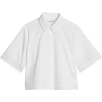 Marc O'Polo Regular fit blouse met korte mouwen van puur katoen met ajourwerk