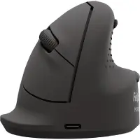 Fellowes Breyta Plus+ Verticale Muis Medium – Ergonomisch Linkshandig – 3‑in‑1 (Bluetooth / USB‑C / Bedraad) – 2400 DPI – Antibacterieel - Zwart