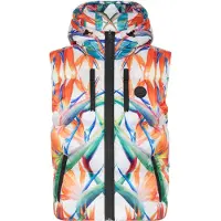 Plein sport Bodywarmer 'Flowers' blauw / oranje / zwart / wit