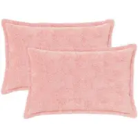 vidaXL Kussensloop 2 st HOUTEN Roze 50 x 70 cm Nep Konijnenbont