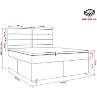 vidaXL Boxspringbed met matras, lichtgrijs, 160 x 200 cm, gestoffeerd