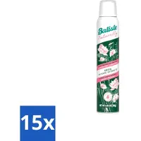 Batiste – Natuurlijke bamboevezel & Gardenia – Droogshampoo – Versterkt en verfrist – 100% natuurlijk – 200 ml - Voordeelverpakking - 15 stuks