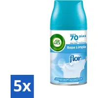 Air Wick 5 x - Luchtverfrisser Navulling - Bloem & Fris - Automatische Spray - 250 ml - Voordeelverpakking - 5 stuks