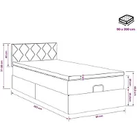vidaXL Ottomanbed met matras en LED-verlichting, crème kleur, 90 x 200 cm, stof