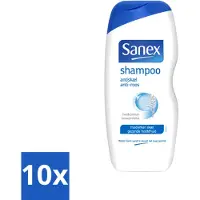Sanex Shampoo - Tegen roos - 250 ml - Voordeelverpakking - 10 stuks