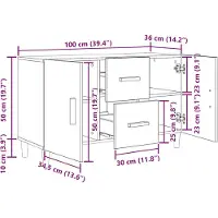 vidaXL Dressoir 100x36x60 cm spaanplaat zwart eikenkleurig