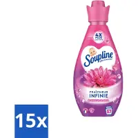 Soupline 15 x – Wasverzachter – Infinite Freshness Floral Happiness – 800 ml - Voordeelverpakking - 15 stuks