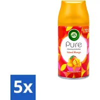 Air Wick 5 x – Luchtverfrisser Navulling – Island Mango – 250 ml - Voordeelverpakking - 5 stuks