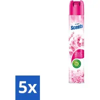 At Home 5 x – Luchtverfrisser Spray – Cherry Blossom – Fris Bloemig - 400 ml - Voordeelverpakking - 5 stuks