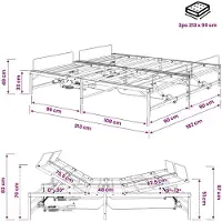 vidaXL Elektrisch Verstelbaar Bed Frame Wit 90 x 213 cm Staal