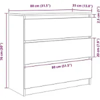vidaXL Dressoir 80x35x76 cm spaanplaat zwart eikenkleurig