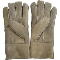 Infinity Leather Unisex Stone Sheepskin Suede Handschoenen met Oprolbare/Omlaag Manchet