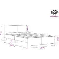 vidaXL Bedframe met Hoofdbord Zwart eiken 140 x 200 cm Bewerkt hout