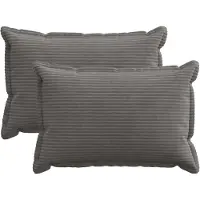 vidaXL Kussensloop 2 st HOUTEN Donkergrijs 50 x 70 cm corduroy
