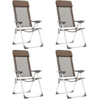 vidaXL Campingstoelen 4 st inklapbaar aluminium bruin