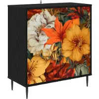 vidaXL Dressoir GENNEP, zwart, eikenlook, 69 x 33 x 76 cm
