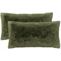 vidaXL Kussensloop 2 st HEERLEN Groen 40 x 80 cm PV Fleece