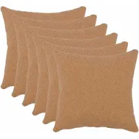 vidaXL Kussensloop 6 st HEERLEN Beige 40 x 40 cm Bouclé