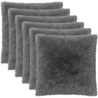 vidaXL Kussensloop 6 st HEERLEN Lichtgrijs 80 x 80 cm PV Fleece