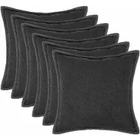 vidaXL Kussensloop 6 st HOUTEN Donkergrijs 80 x 80 cm Bouclé