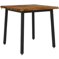 vidaXL Eettafel met levendige rand 60 x 55 x 75 cm Massief Acacia Hout