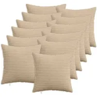 vidaXL Kussensloop 12 st HEERLEN Taupe 45 x 45 cm corduroy
