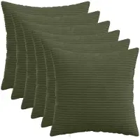 vidaXL Kussensloop 6 st HEERLEN Groen 40 x 40 cm corduroy