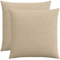 vidaXL Kussensloop 2 st HEERLEN Taupe 70 x 70 cm corduroy