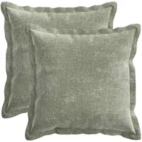 vidaXL Kussensloop 2 st HOUTEN Groen 40 x 40 cm Chenille Stof