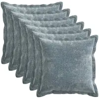 vidaXL Kussensloop 6 st HOUTEN Lichtblauw 30 x 30 cm Chenille Stof