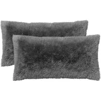 vidaXL Kussensloop 2 st HEERLEN Lichtgrijs 40 x 70 cm PV Fleece
