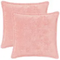 vidaXL Kussensloop 2 st HOUTEN Roze 50 x 50 cm Nep Konijnenbont
