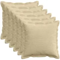 vidaXL Kussensloop 6 st HOUTEN Grijs Groen 40 x 40 cm corduroy