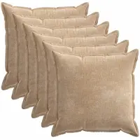 vidaXL Kussensloop 6 st HOUTEN Taupe 70 x 70 cm Chenille Stof