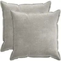vidaXL Kussensloop 2 st HOUTEN Lichtgrijs 60 x 60 cm Chenille Stof